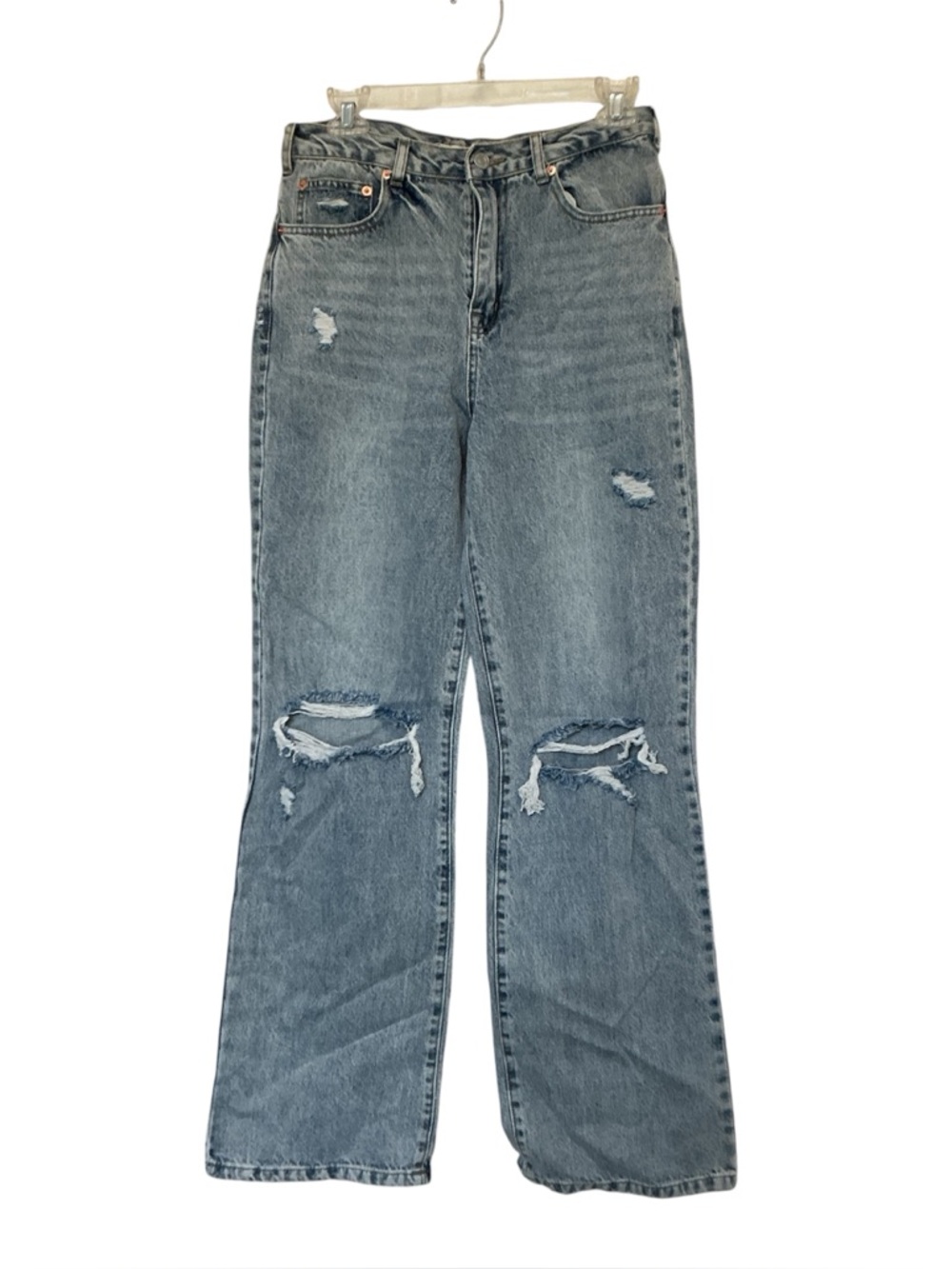 NWT Signature 8 Straight Leg Jeans Size Medium High Rise Distressed Cotton